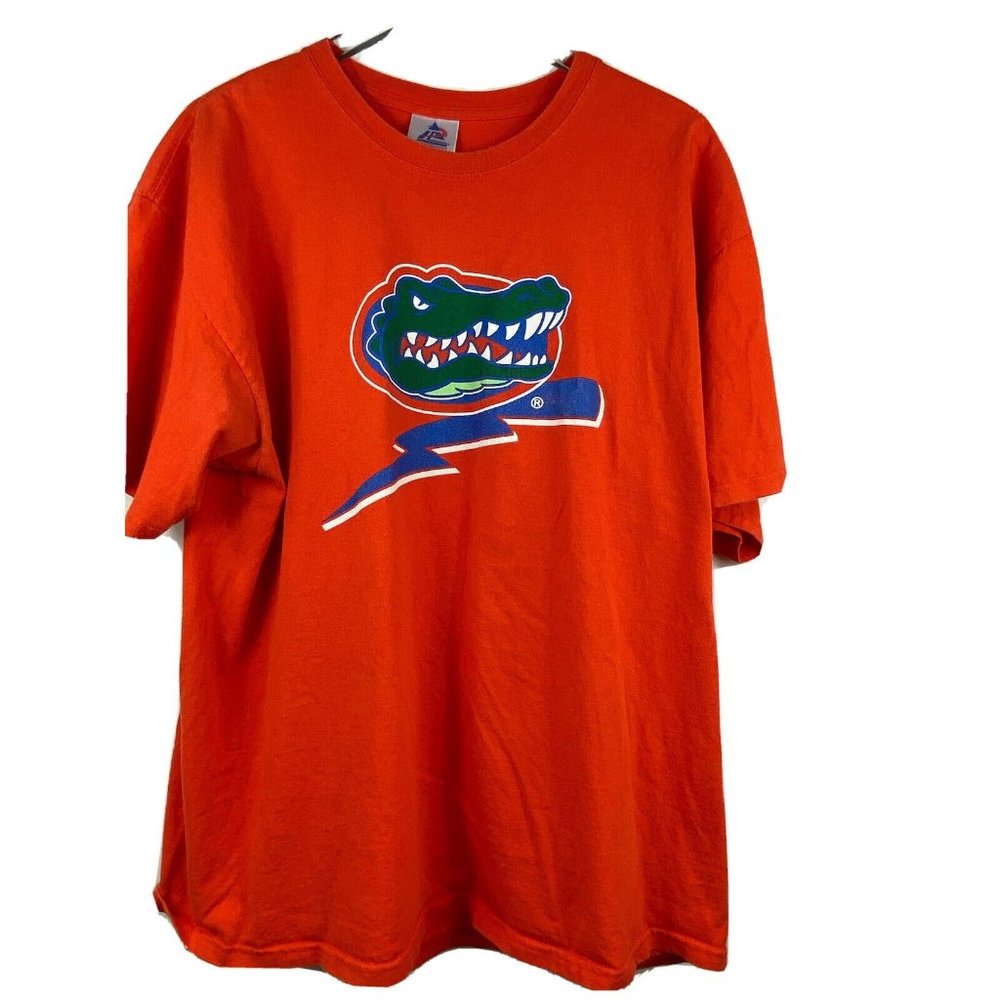 Florida Gators Power Company Orange Lightning Bolt Graphic T Tee Shirt Adult XL